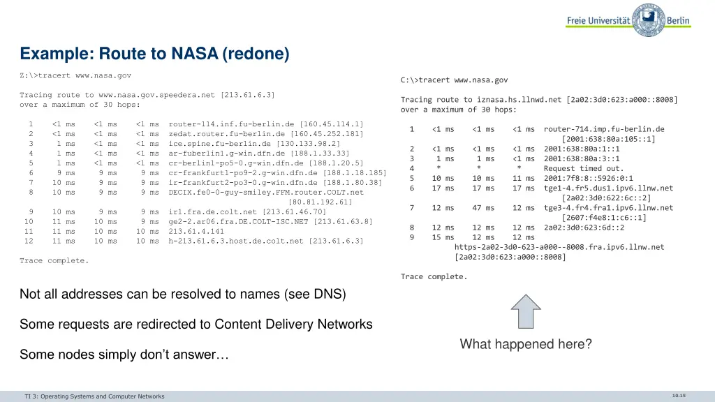 example route to nasa