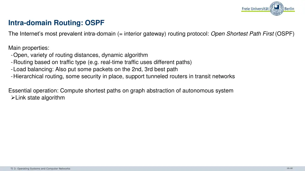 intra domain routing ospf