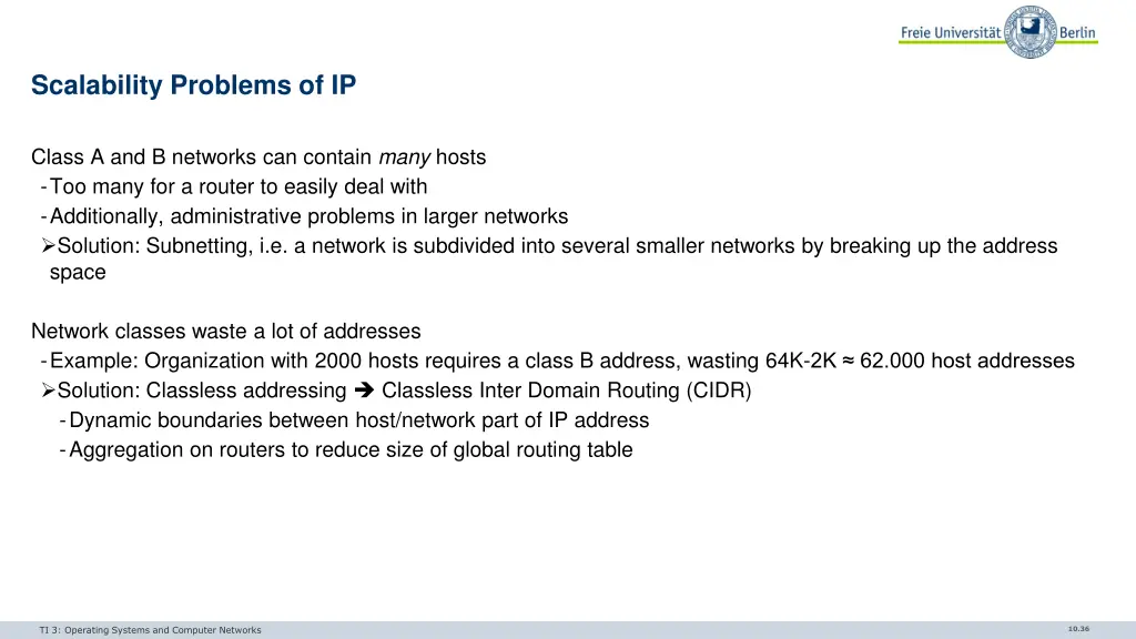 scalability problems of ip