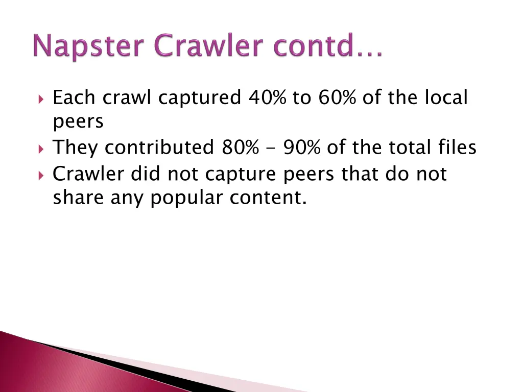 each crawl captured 40 to 60 of the local peers