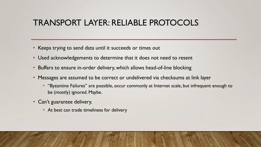 transport layer reliable protocols