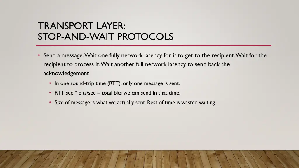 transport layer stop and wait protocols