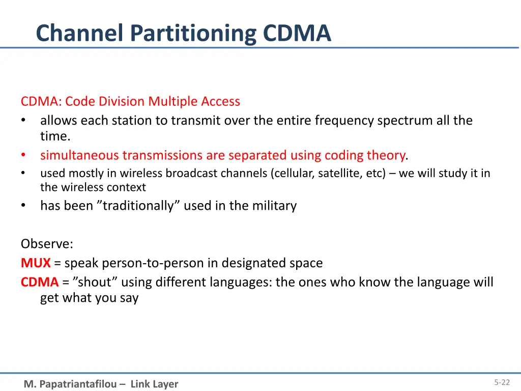 channel partitioning cdma