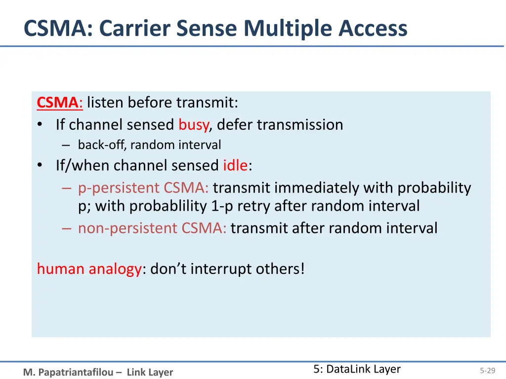 csma carrier sense multiple access