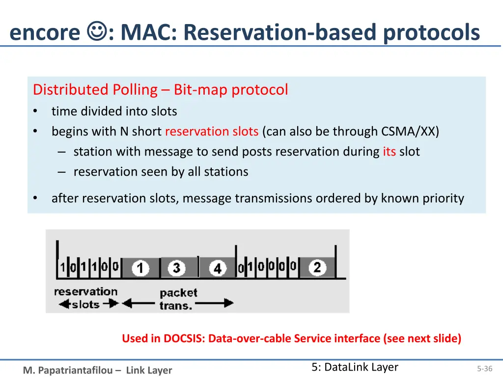 encore mac reservation based protocols