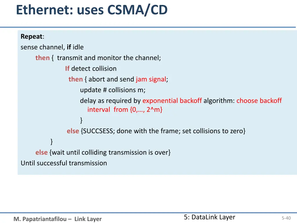 ethernet uses csma cd