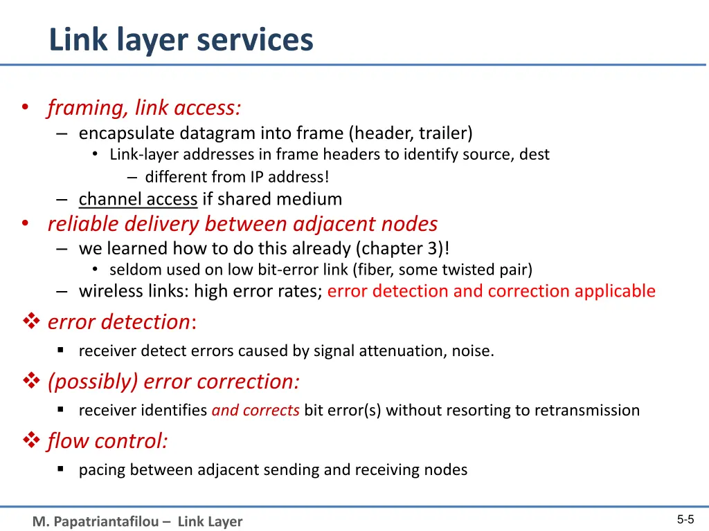 link layer services