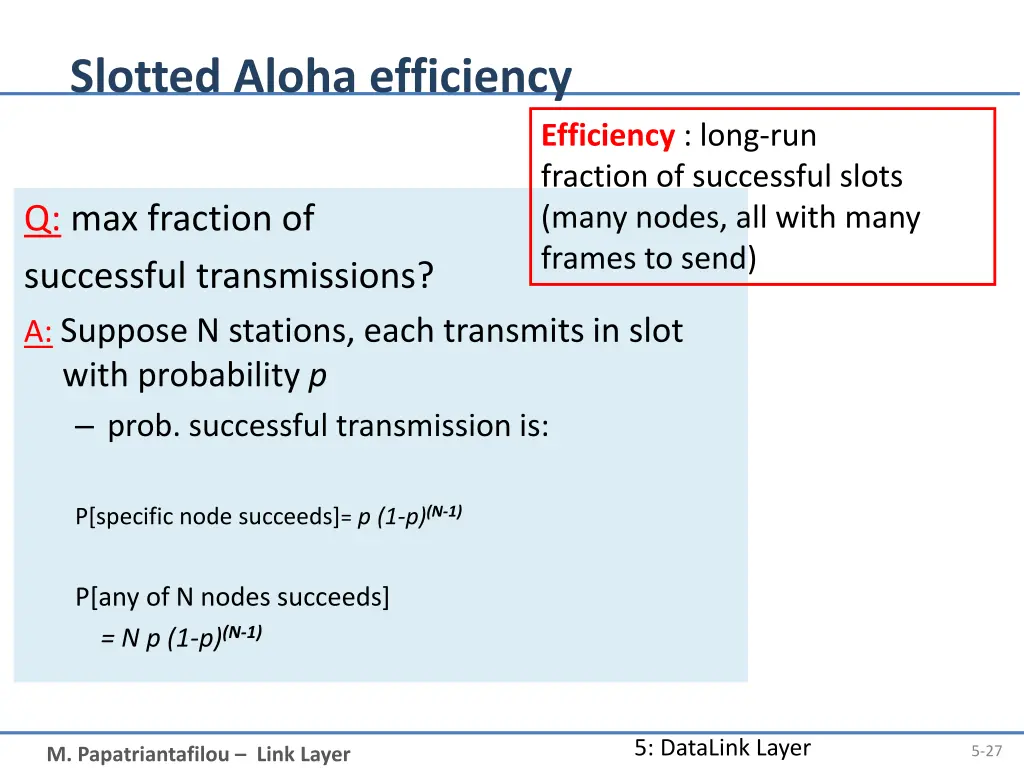 slotted aloha efficiency