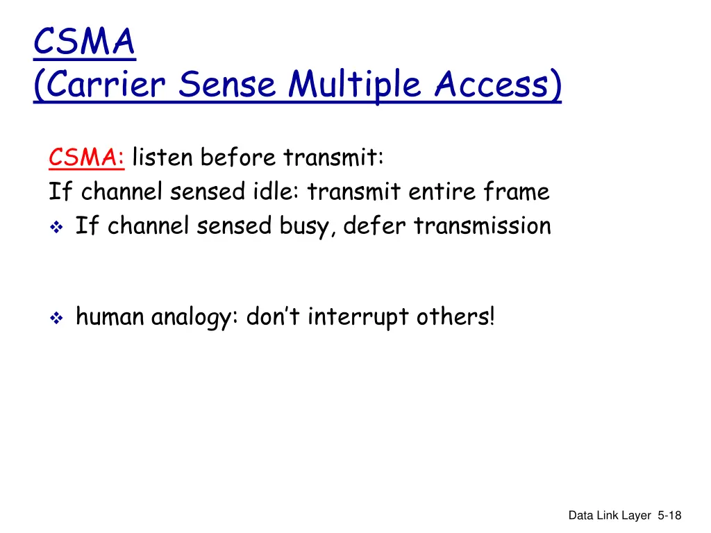 csma carrier sense multiple access