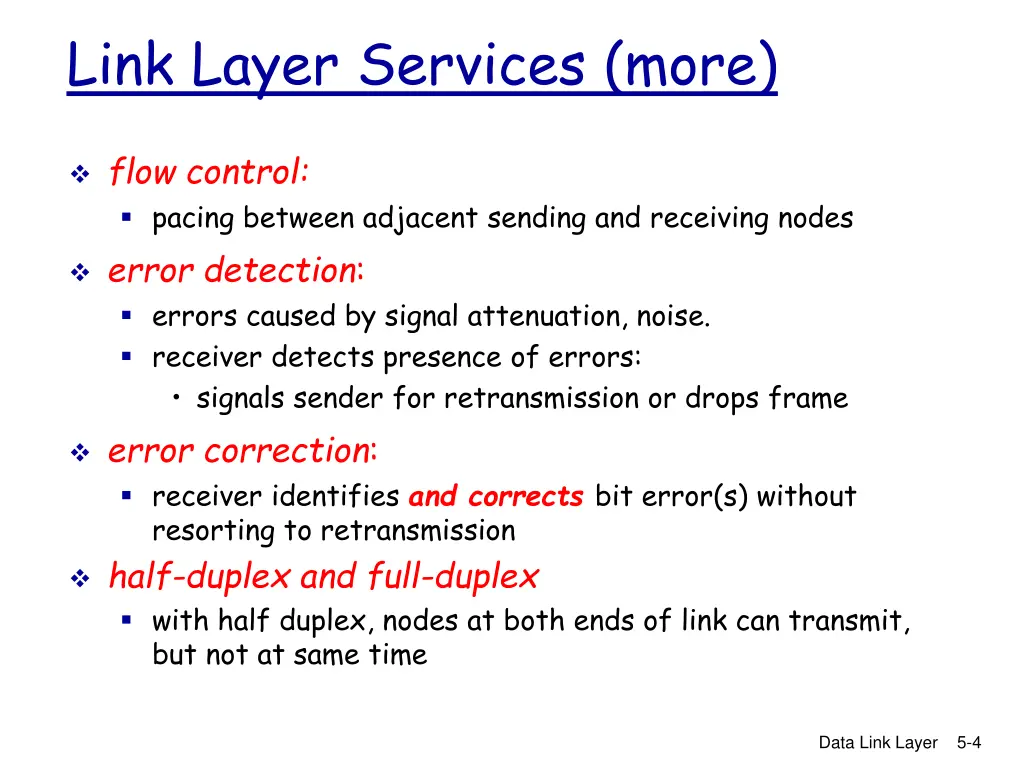 link layer services more