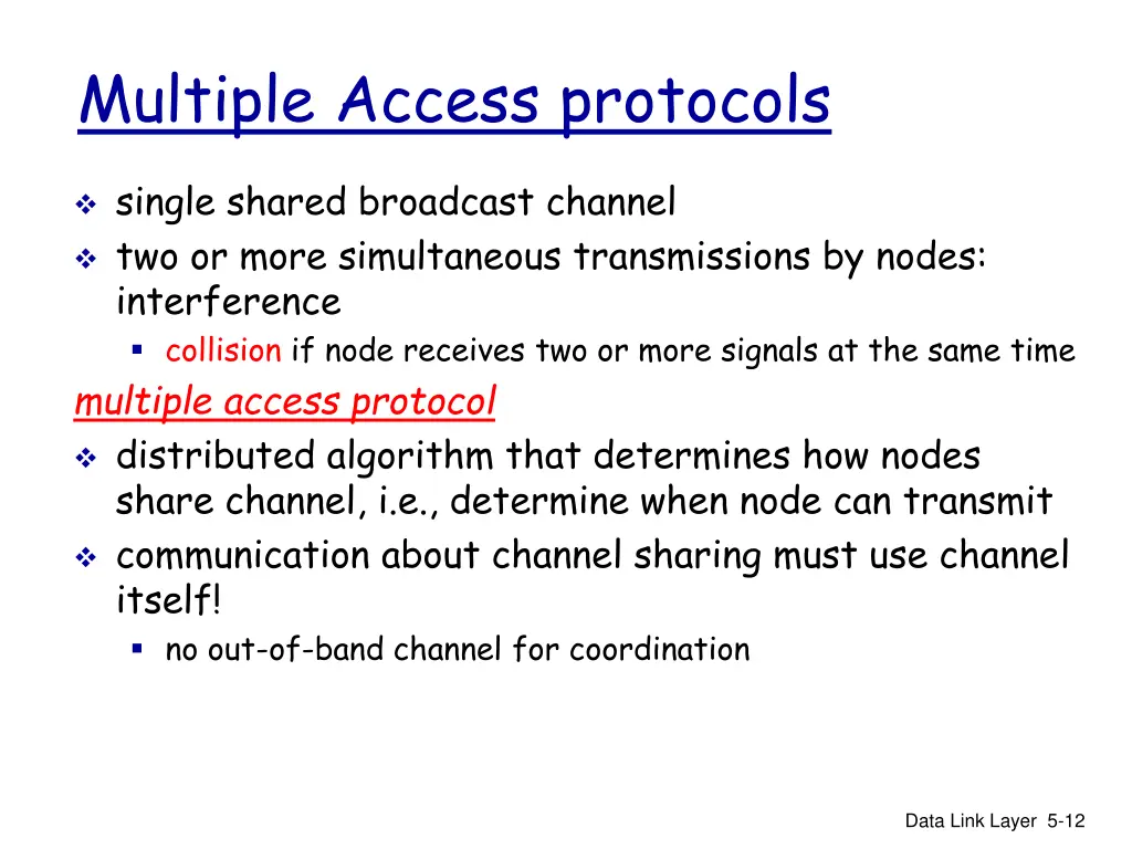 multiple access protocols