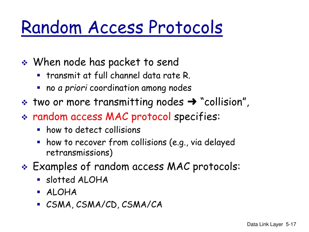 random access protocols