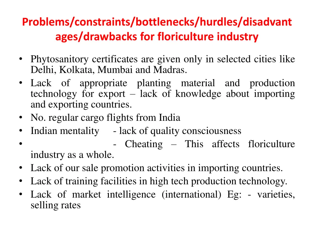 problems constraints bottlenecks hurdles 2