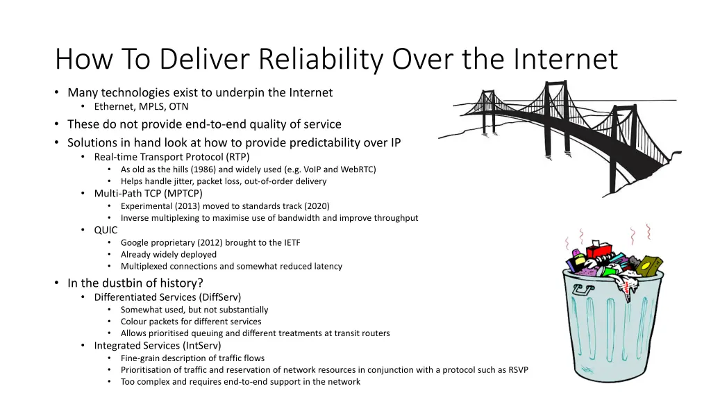 how to deliver reliability over the internet