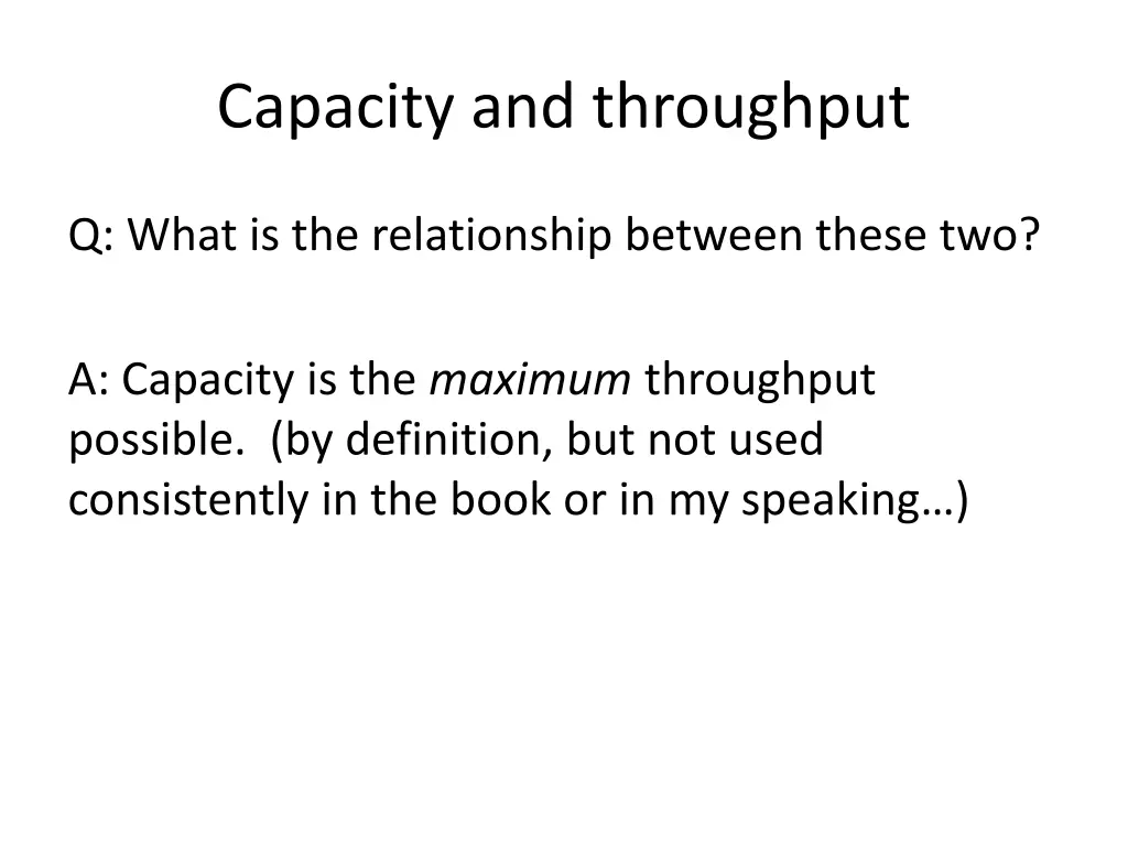 capacity and throughput