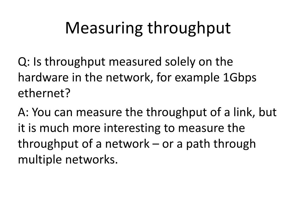 measuring throughput