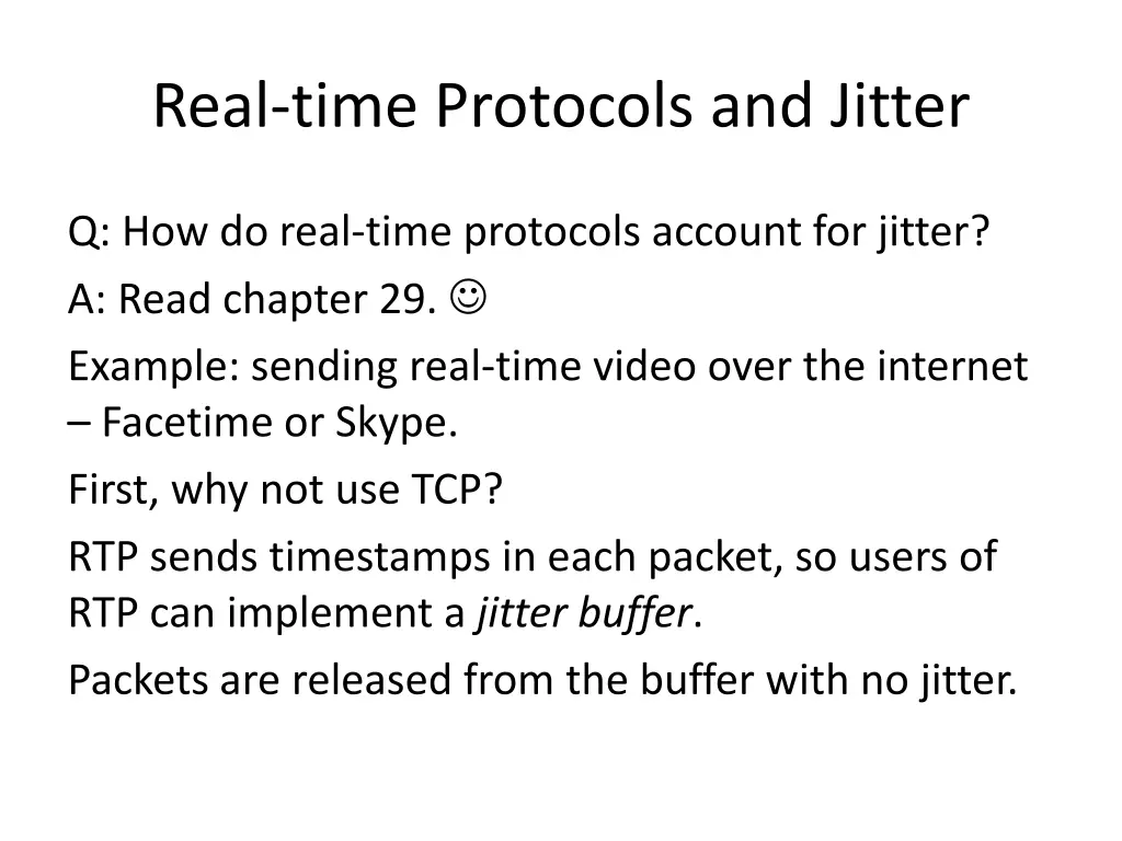 real time protocols and jitter