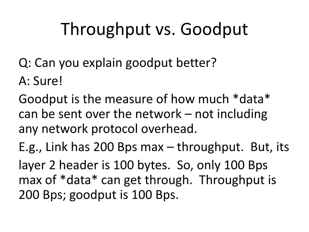 throughput vs goodput