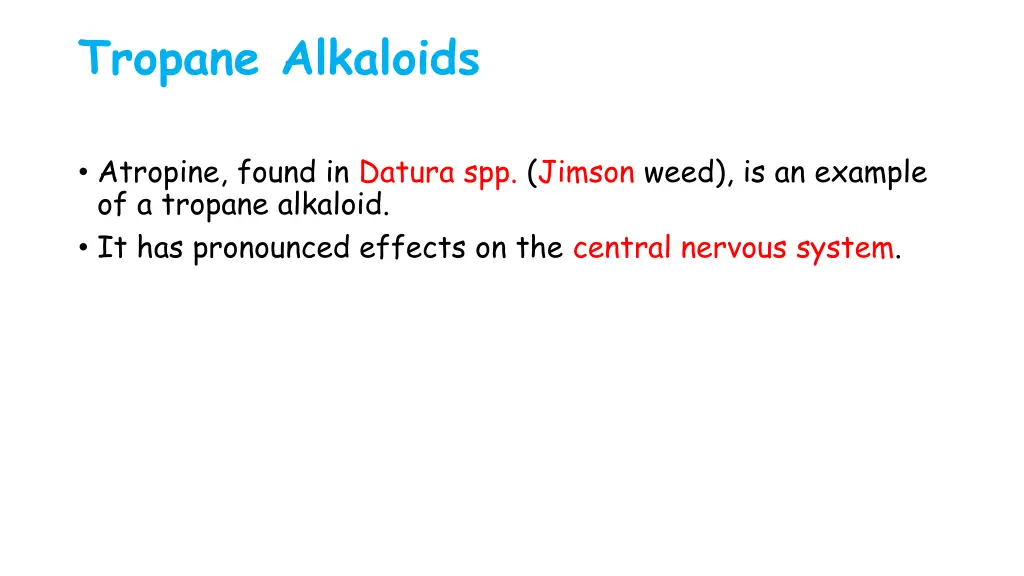 tropane alkaloids