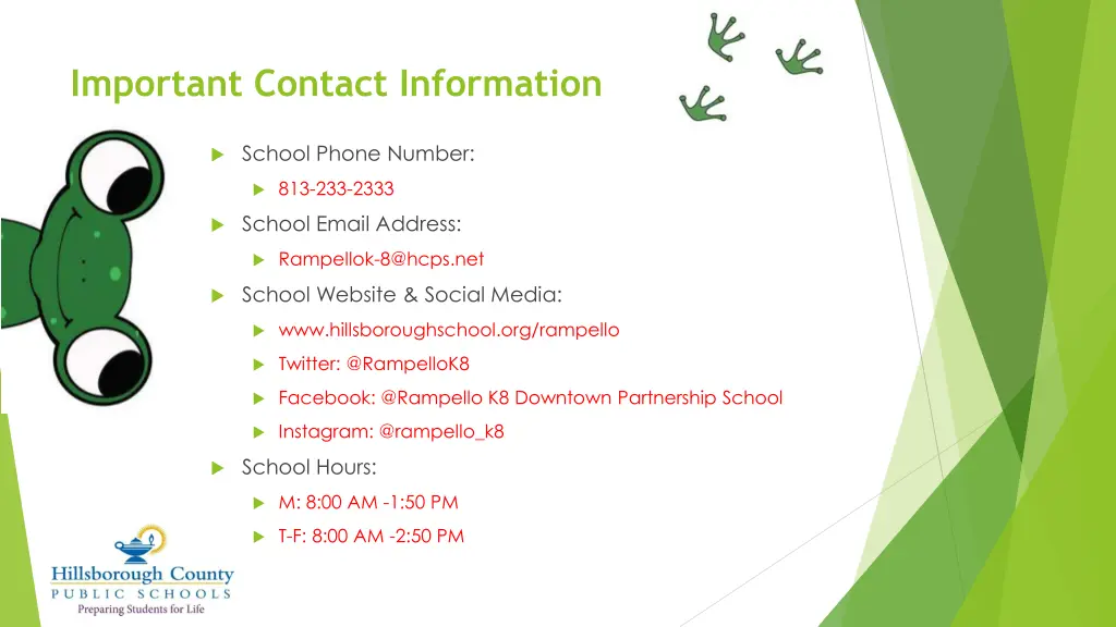 important contact information