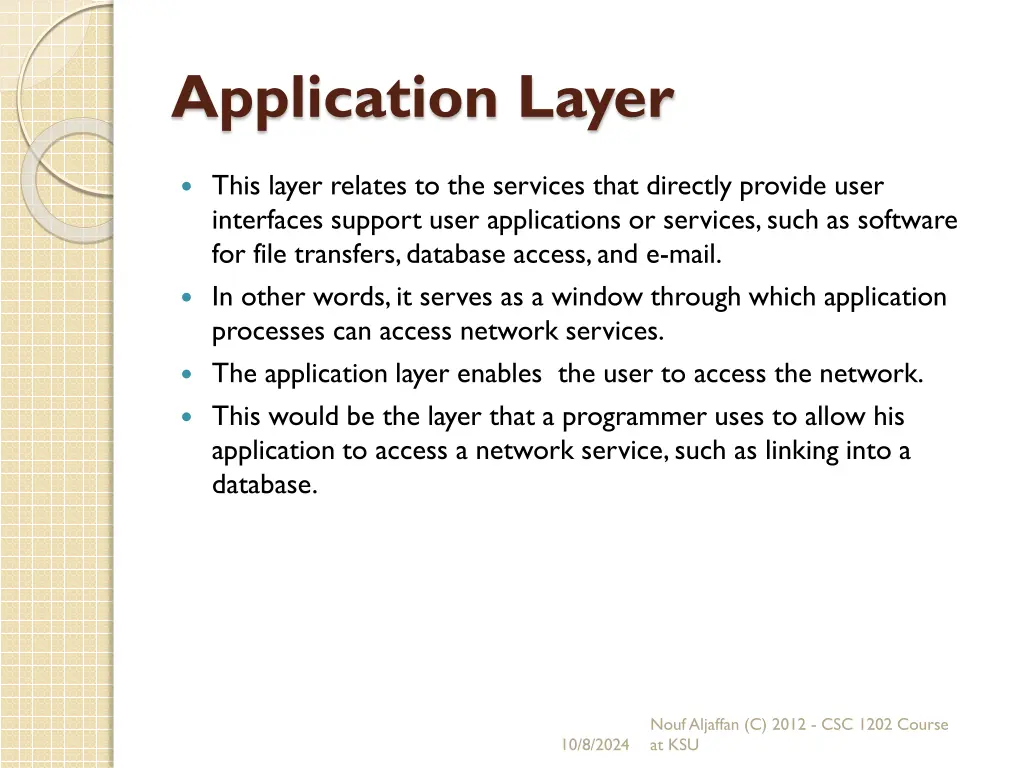 application layer