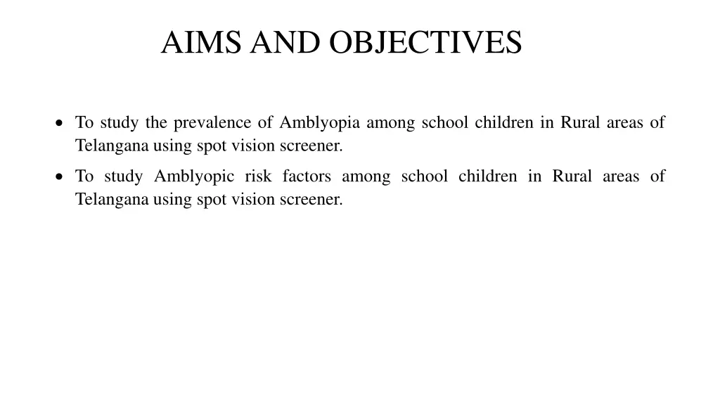 aims and objectives