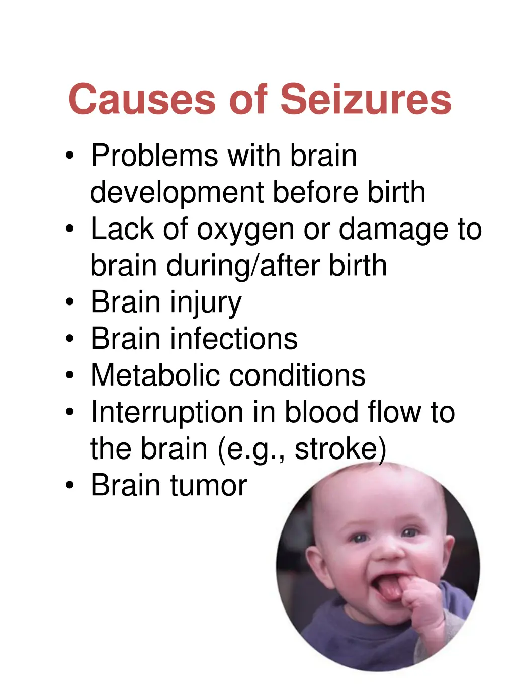 causes of seizures problems with brain