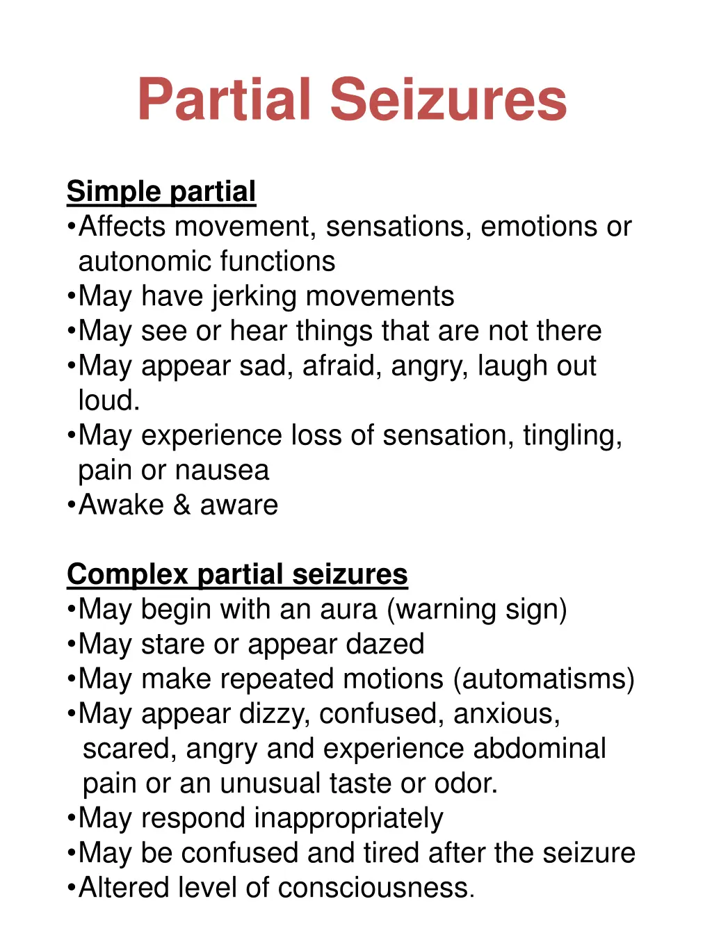 partial seizures