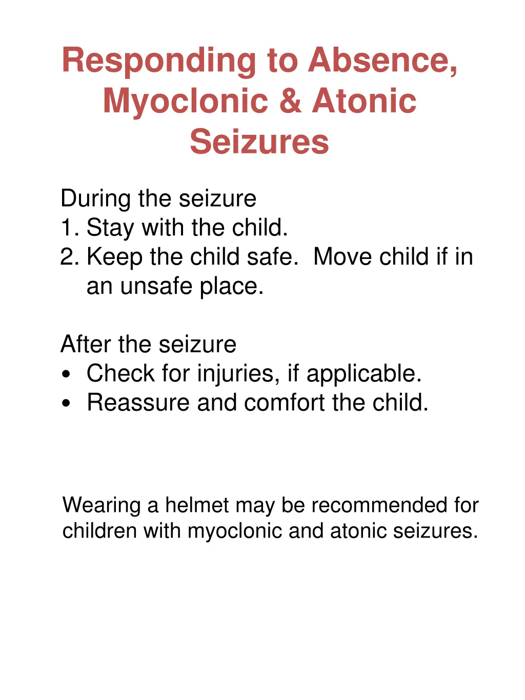 responding to absence myoclonic atonic seizures