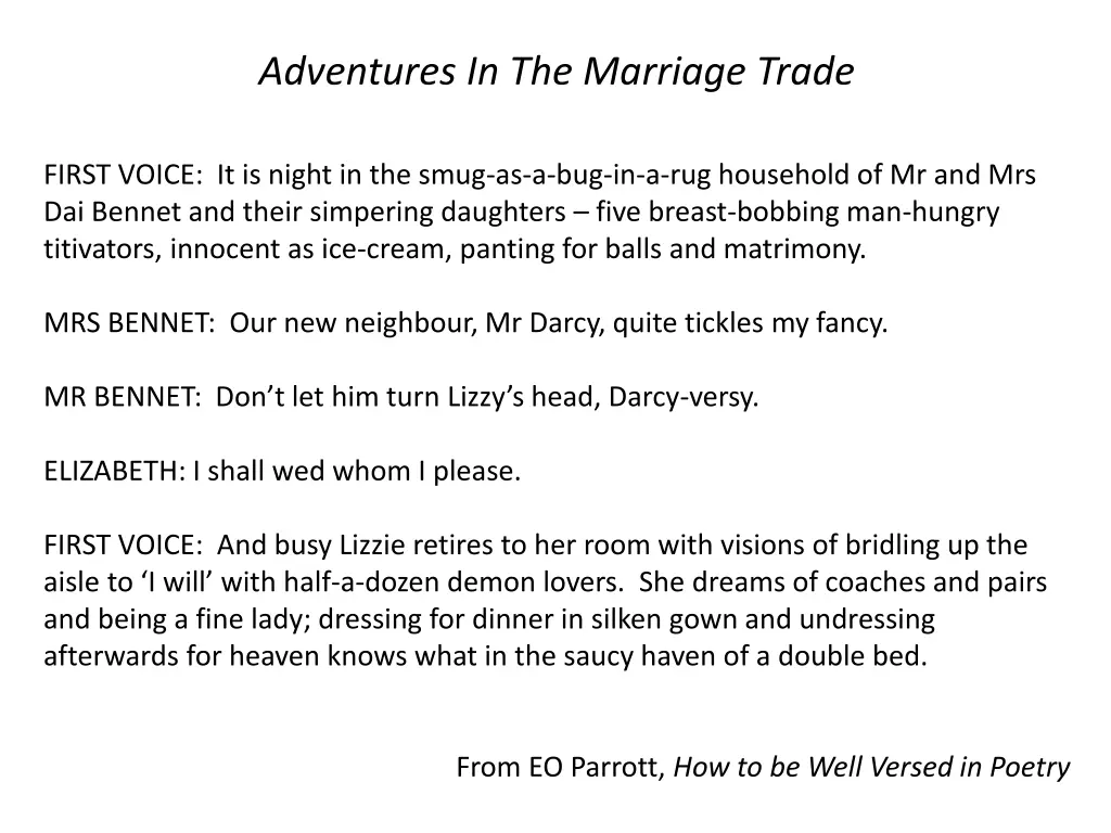 adventures in the marriage trade