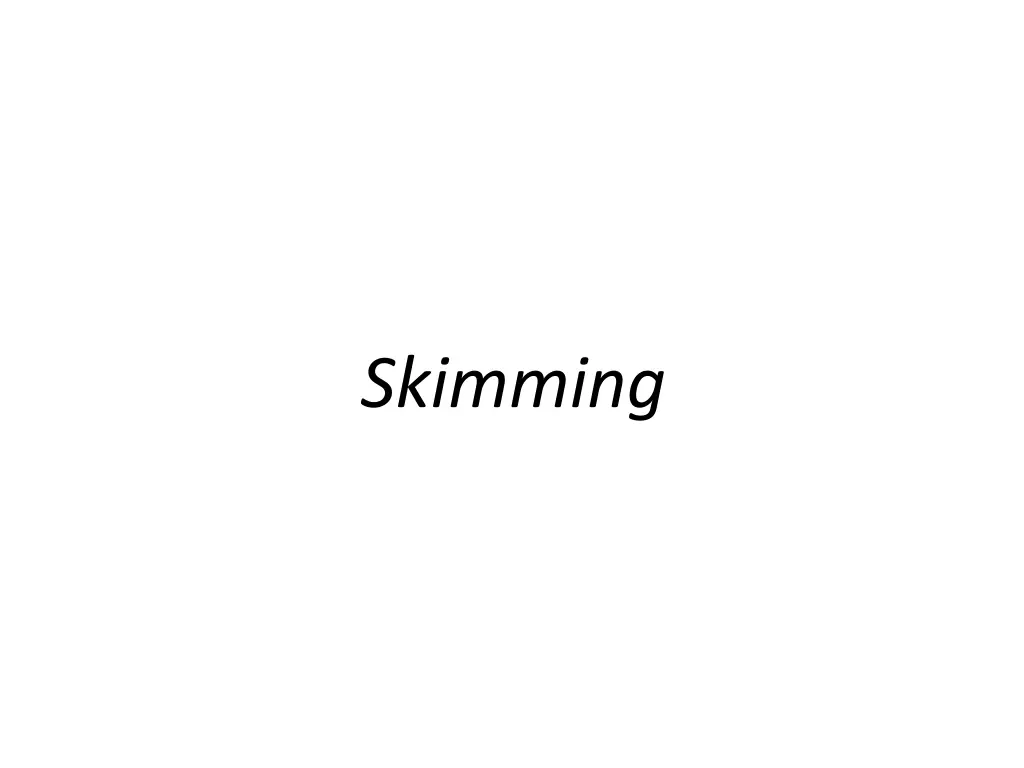 skimming