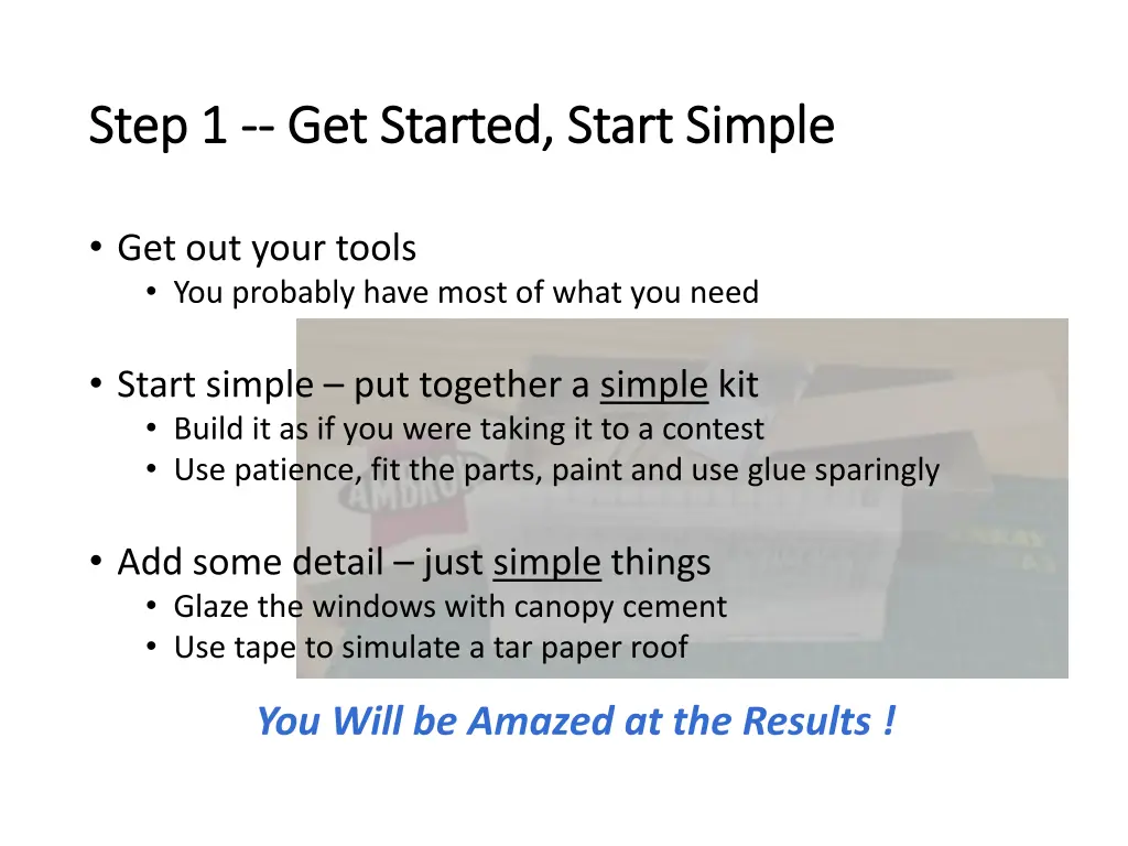 step 1 step 1 get started start simple