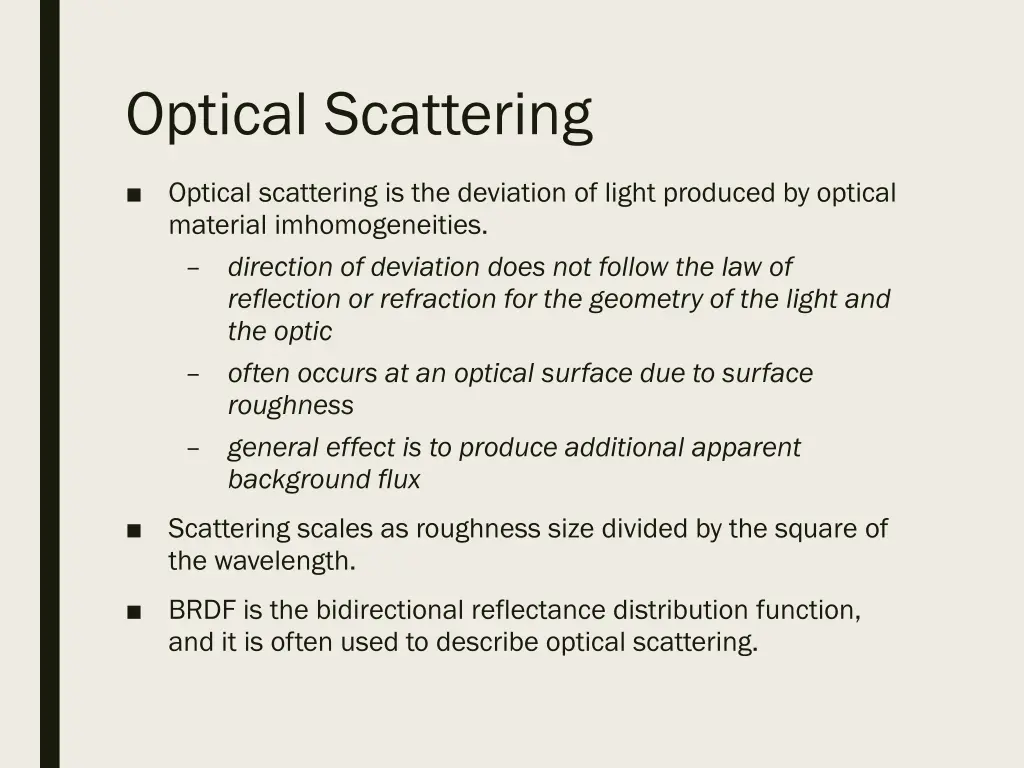 optical scattering