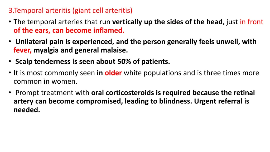 3 temporal arteritis giant cell arteritis