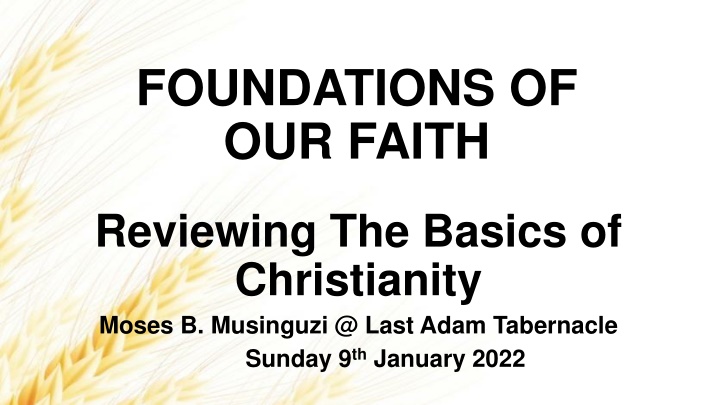 foundations of our faith