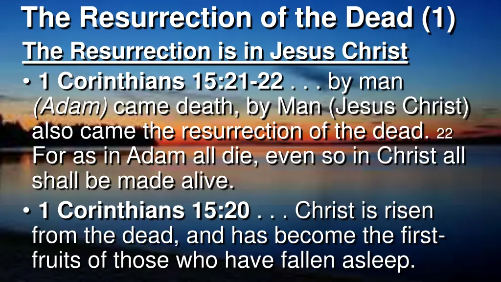 the resurrection of the dead 1 the resurrection