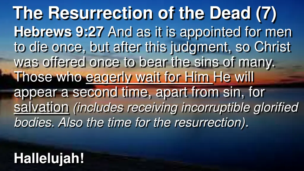 the resurrection of the dead 7 hebrews