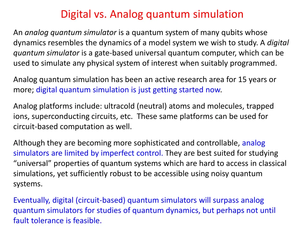 digital vs analog quantum simulation