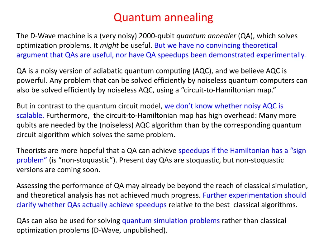 quantum annealing