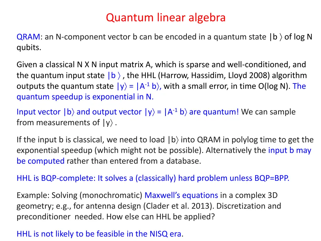 quantum linear algebra