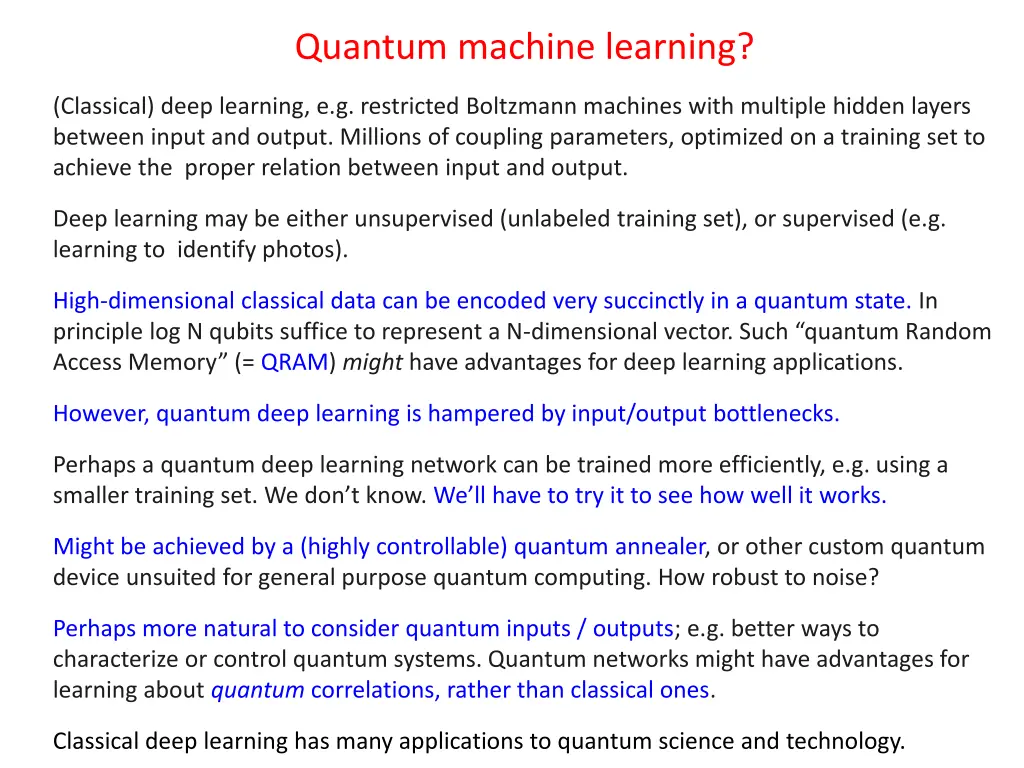 quantum machine learning