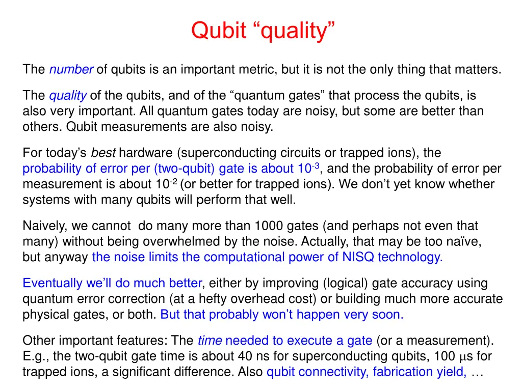 qubit quality