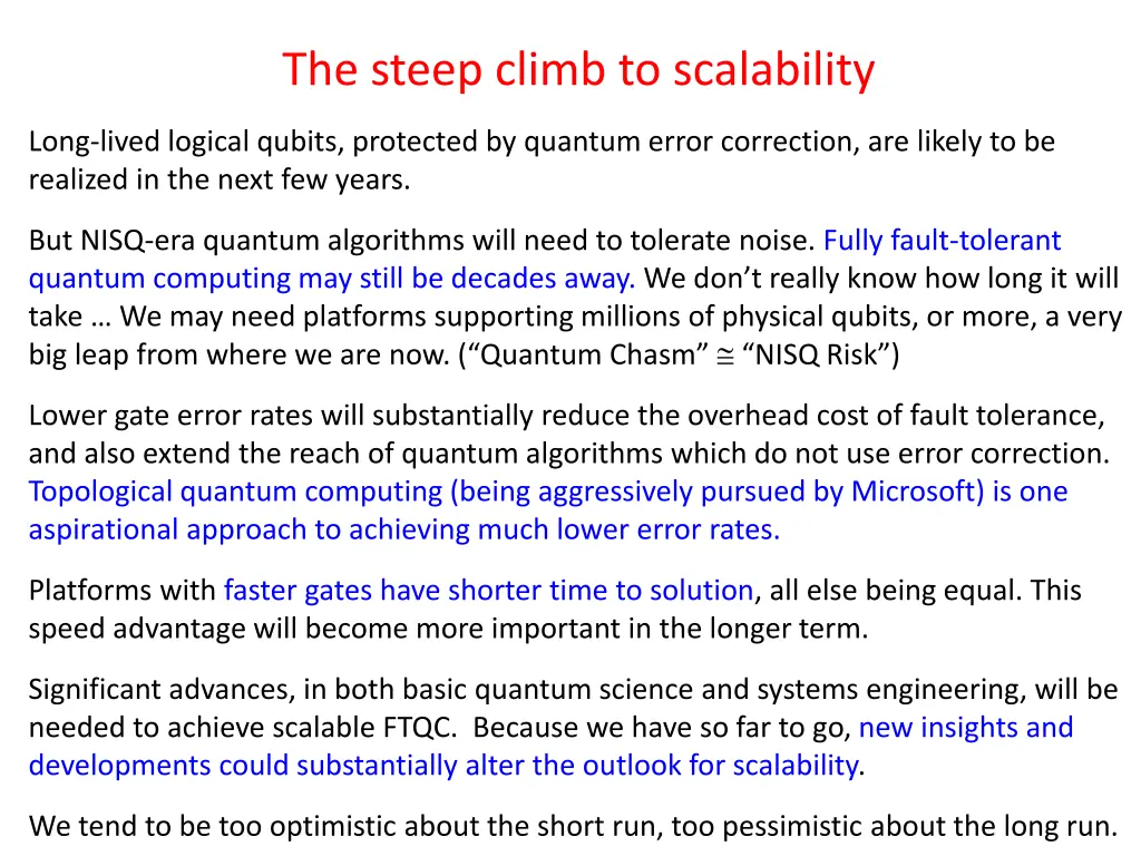 the steep climb to scalability