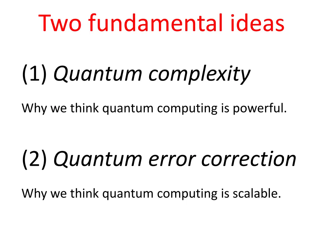 two fundamental ideas