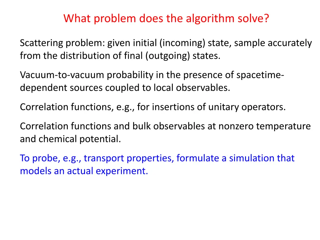 what problem does the algorithm solve