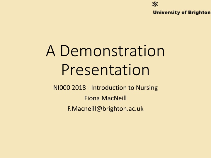 a demonstration presentation