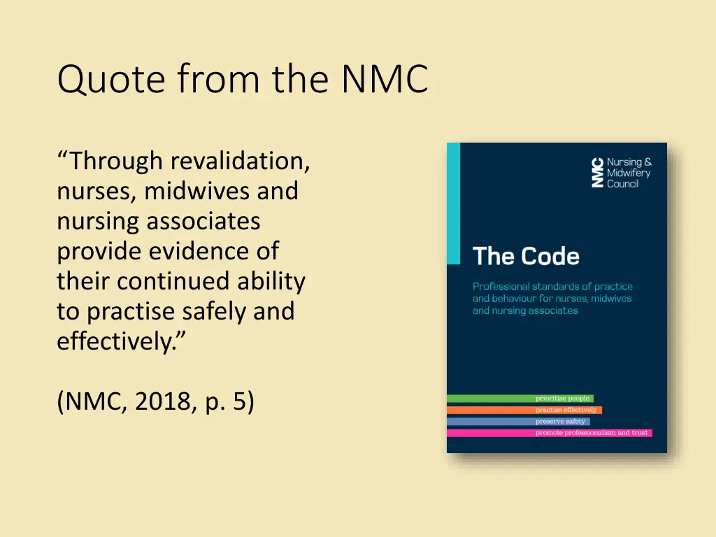 quote from the nmc 1