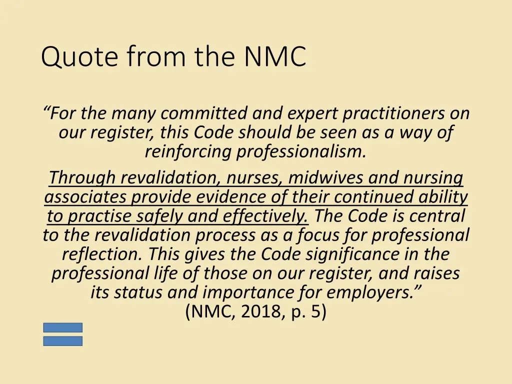 quote from the nmc