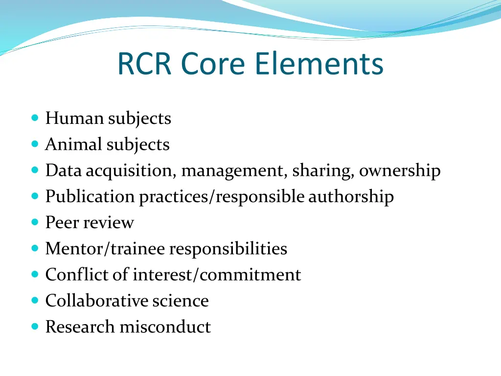 rcr core elements