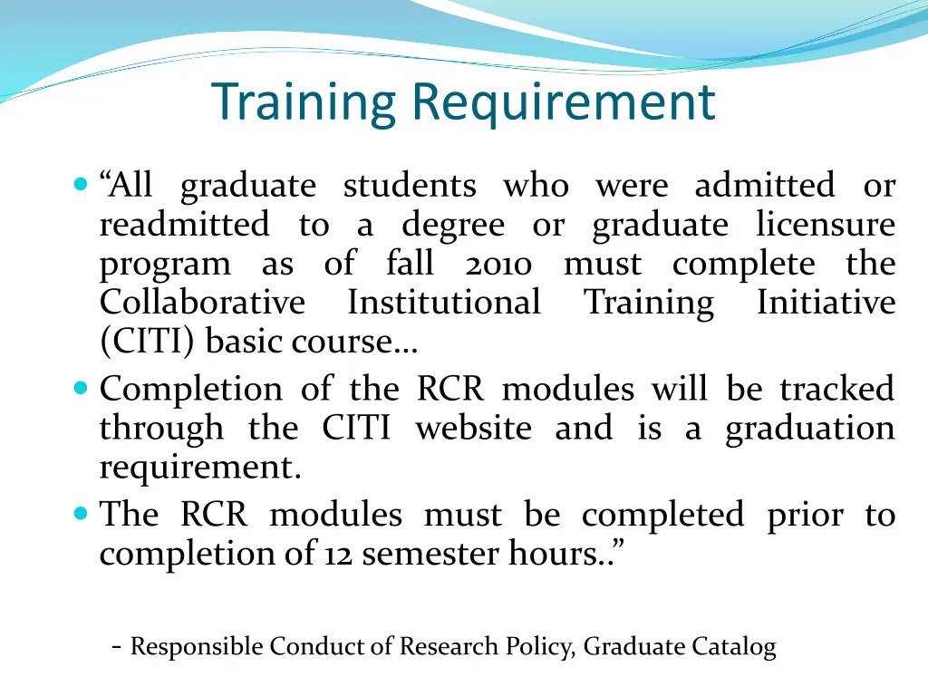 training requirement